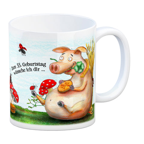 Viel Glück zum 33. Geburtstag Kaffeebecher