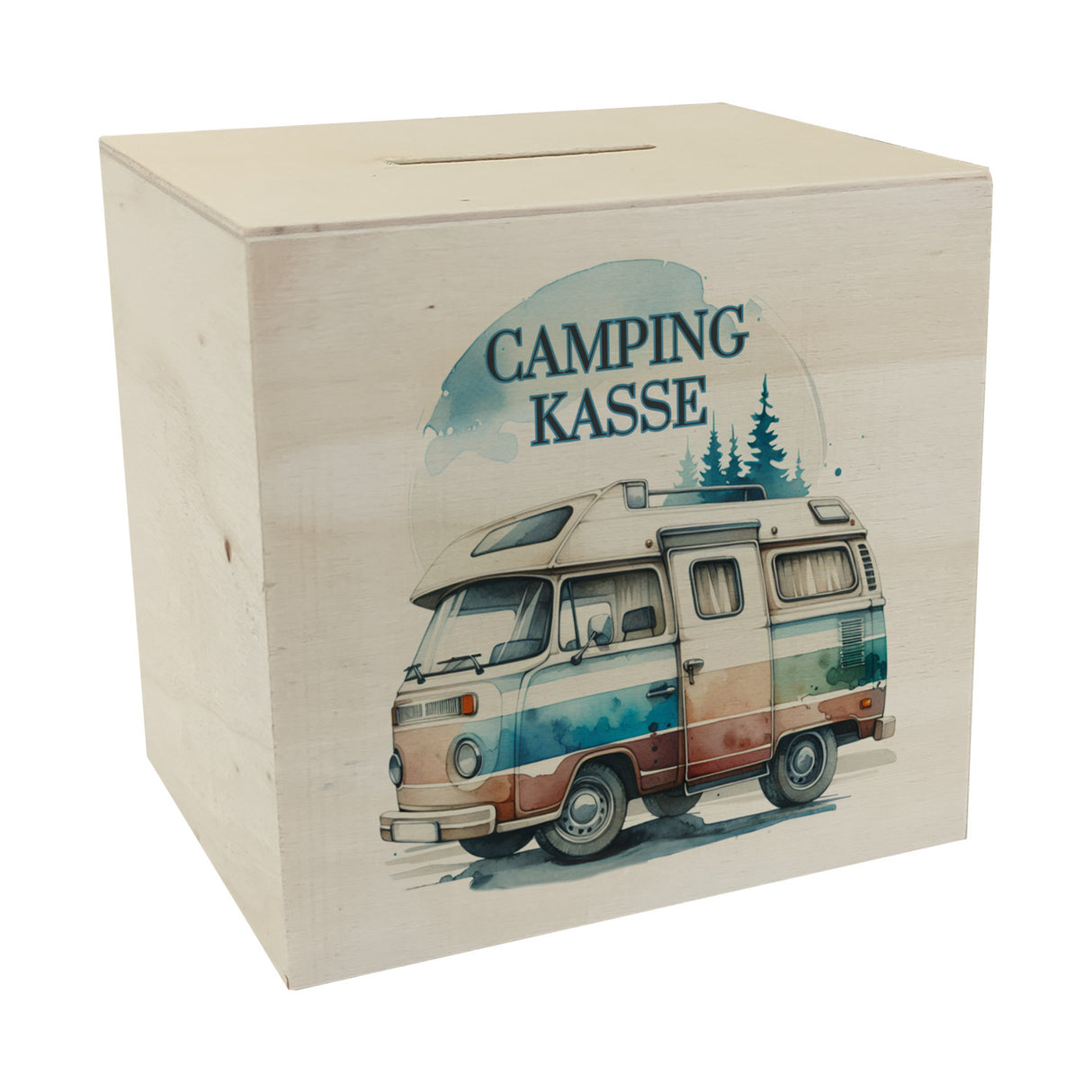 Campingwagen Spardose mit Spruch Campingkasse