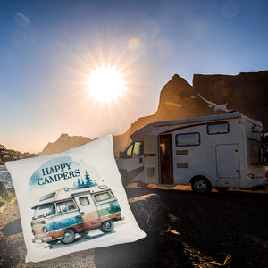 Campingwagen Kissen mit Spruch Happy Campers