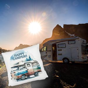 Campingwagen Kissen mit Spruch Happy Campers
