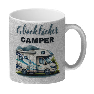 Wohnmobil Kaffeebecher mit Spruch Glücklicher Camper