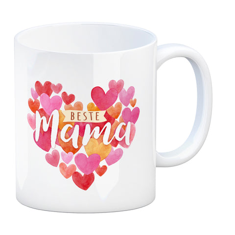 Herzen Kaffeebecher mit Spruch Beste Mama