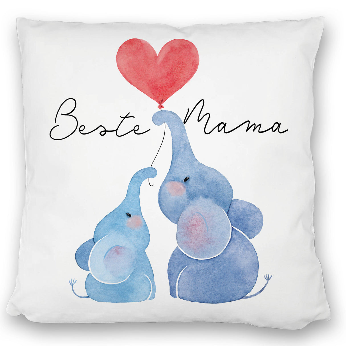 Elefant Mutter und Kind Kissen mit Spruch Beste Mama