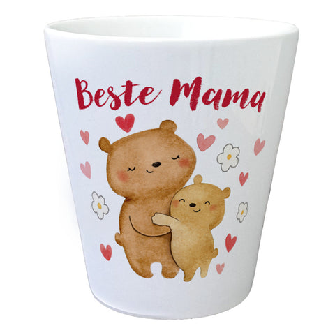 Bären Mutter und Kind Blumentopf mit Spruch Beste Mama