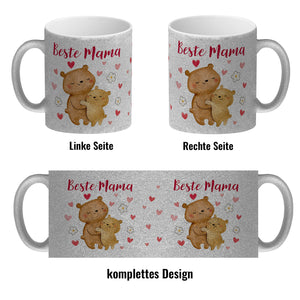 Bären Mutter und Kind Kaffeebecher mit Spruch Beste Mama