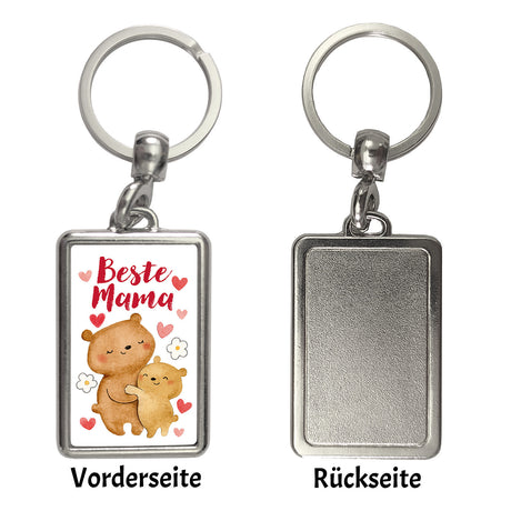 Bären Mutter und Kind Schlüsselanhänger mit Spruch Beste Mama