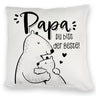 Bären Papa und Kind Kissen mit Spruch Papa du bist der Beste