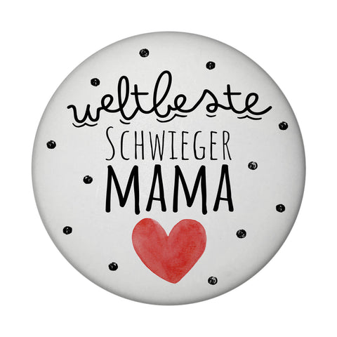 Schwiegermutter Magnet rund mit Spruch Weltbeste Schwiegermama