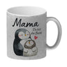 Pinguin Mutter und Kind Kaffeebecher mit Spruch Mama du bist die Beste