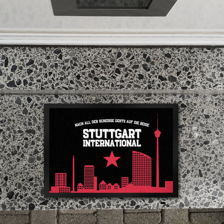 Stuttgart Europapokal Fußmatte in 35x50 cm mit Spruch Stuttgart International