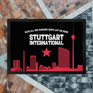 Stuttgart Europapokal Fußmatte in 35x50 cm mit Spruch Stuttgart International