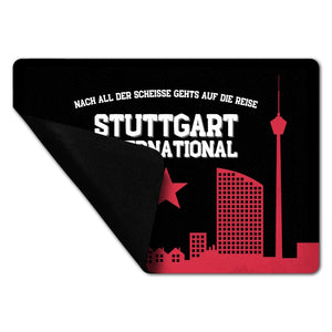 Stuttgart Europapokal Fußmatte in 35x50 cm ohne Rand mit Spruch Stuttgart International