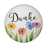 Blumen Magnet rund mit Spruch Danke