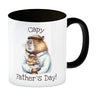 Capybara-Papa Aquarell-Optik Kaffeebecher mit Spruch Capy Father's Day