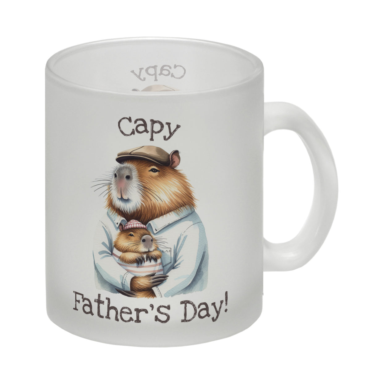 Capybara-Papa Aquarell-Optik Kaffeebecher mit Spruch Capy Father's Day