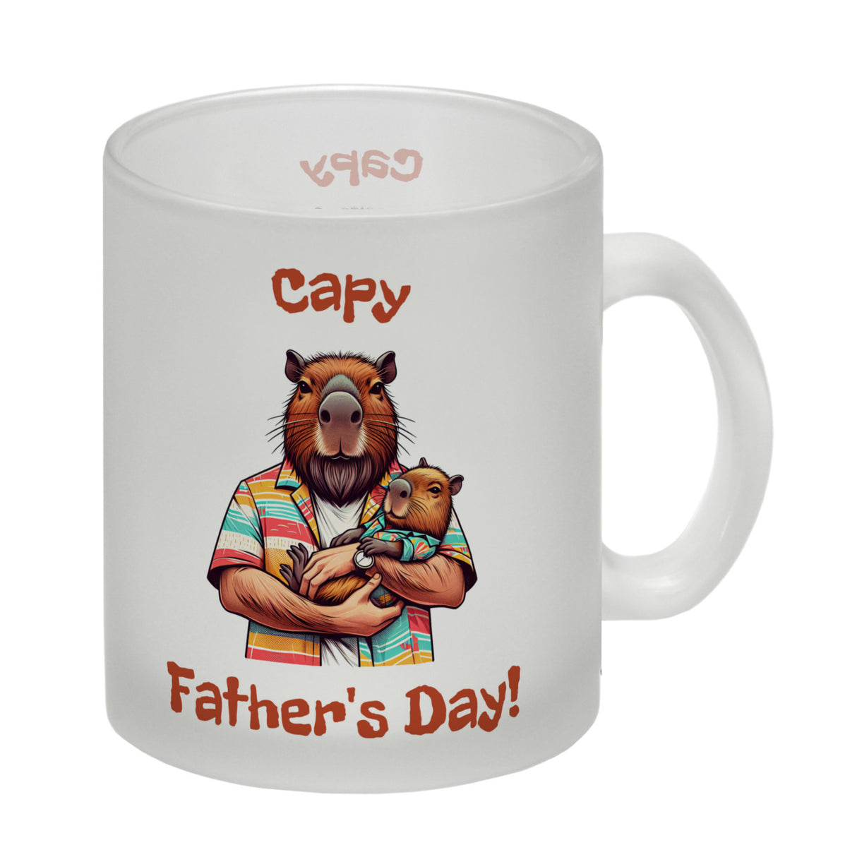 Capybara-Papa mit Kind Kaffeebecher mit Spruch Capy Father's Day