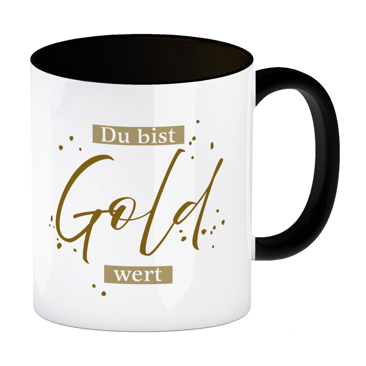 Danksagung Kaffeebecher mit Spruch Du bist Gold wert