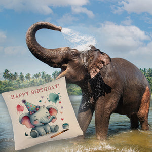Happy Birthday Elefant Kissen