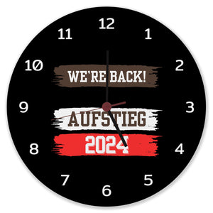 St. Pauli Aufstieg 2024 Wanduhr mit Spruch We're back