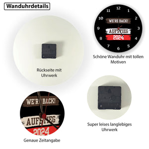 St. Pauli Aufstieg 2024 Wanduhr mit Spruch We're back