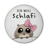 Meme Hamster Magnet rund mit Spruch Ich will Schlafi