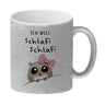 Meme Hamster Kaffeebecher mit Spruch Ich will Schlafi Schlafi