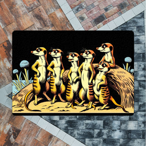 Erdmännchen Familie Fußmatte in 35x50 cm ohne Rand