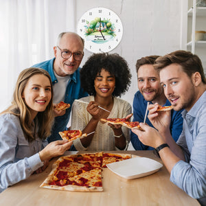 Häuschen im Grünen Wanduhr mit Spruch Zuhause ist wo Mama ist