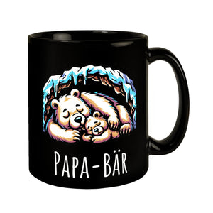 Bärenpapa Tasse in Schwarz mit Spruch Papa-Bär