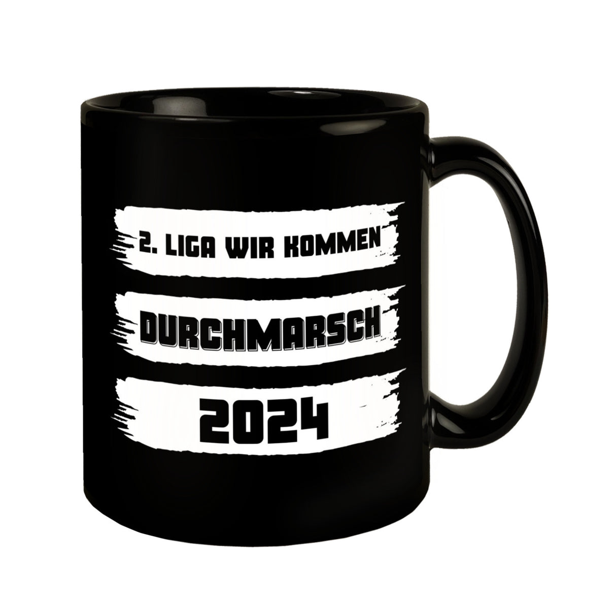 Ulm Aufstieg Tasse in Schwarz mit Spruch 2. Liga wir kommen - Durchmarsch 2024
