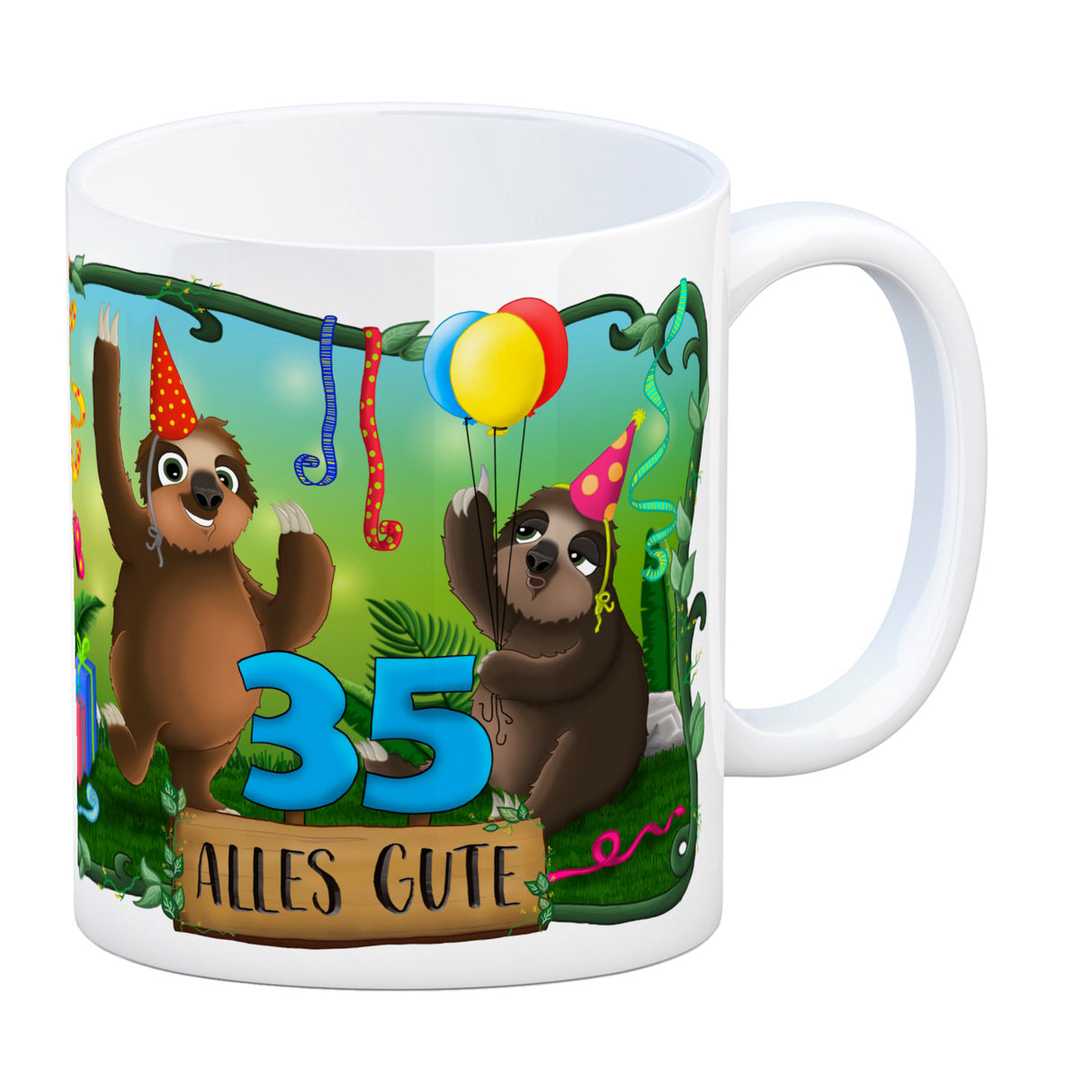 Faultier Kaffeebecher zum 35.Geburtstag