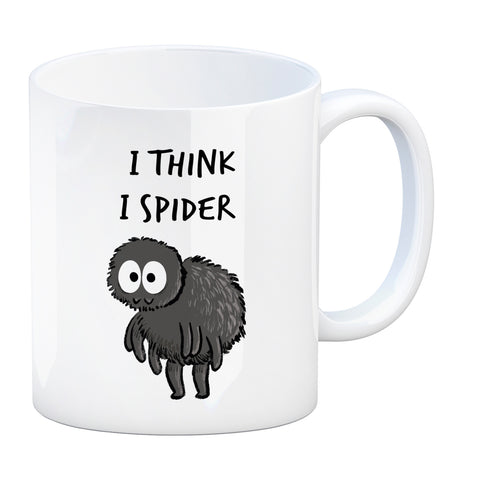 Hary die Spinne Kaffeebecher mit Spruch I think i spider