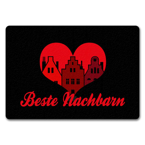 Nachbarschaft Fußmatte in 35x50 cm ohne Rand mit Spruch Beste Nachbarn