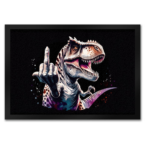 Dino Mittelfinger Fußmatte in 35x50 cm