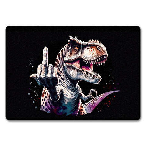 Dino Mittelfinger Fußmatte in 35x50 cm ohne Rand