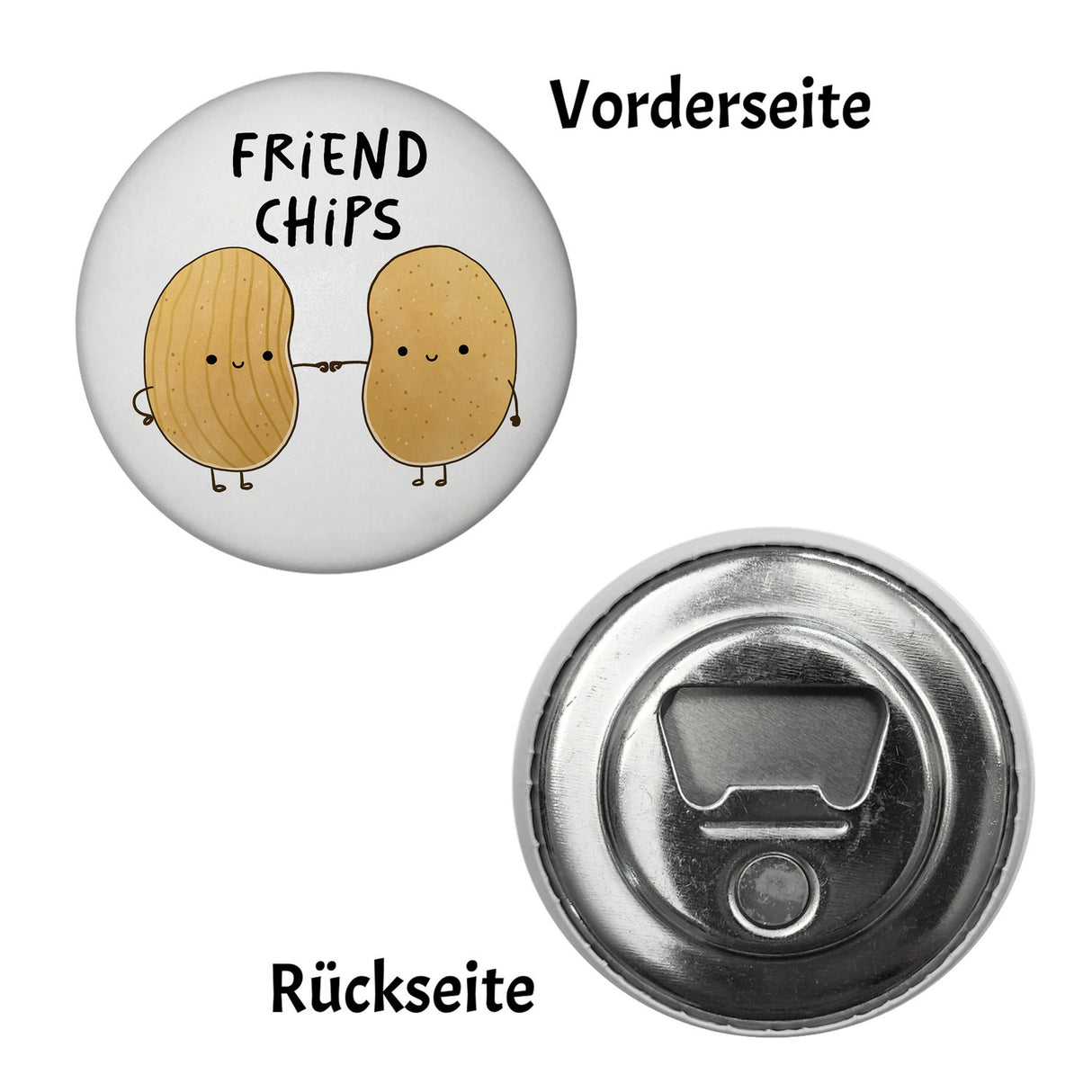 Chips Freundschaft Magnet rund mit Spruch Friendchips