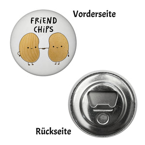 Chips Freundschaft Magnet rund mit Spruch Friendchips
