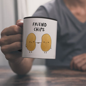Chips Freundschaft Kaffeebecher mit Spruch Friendchips