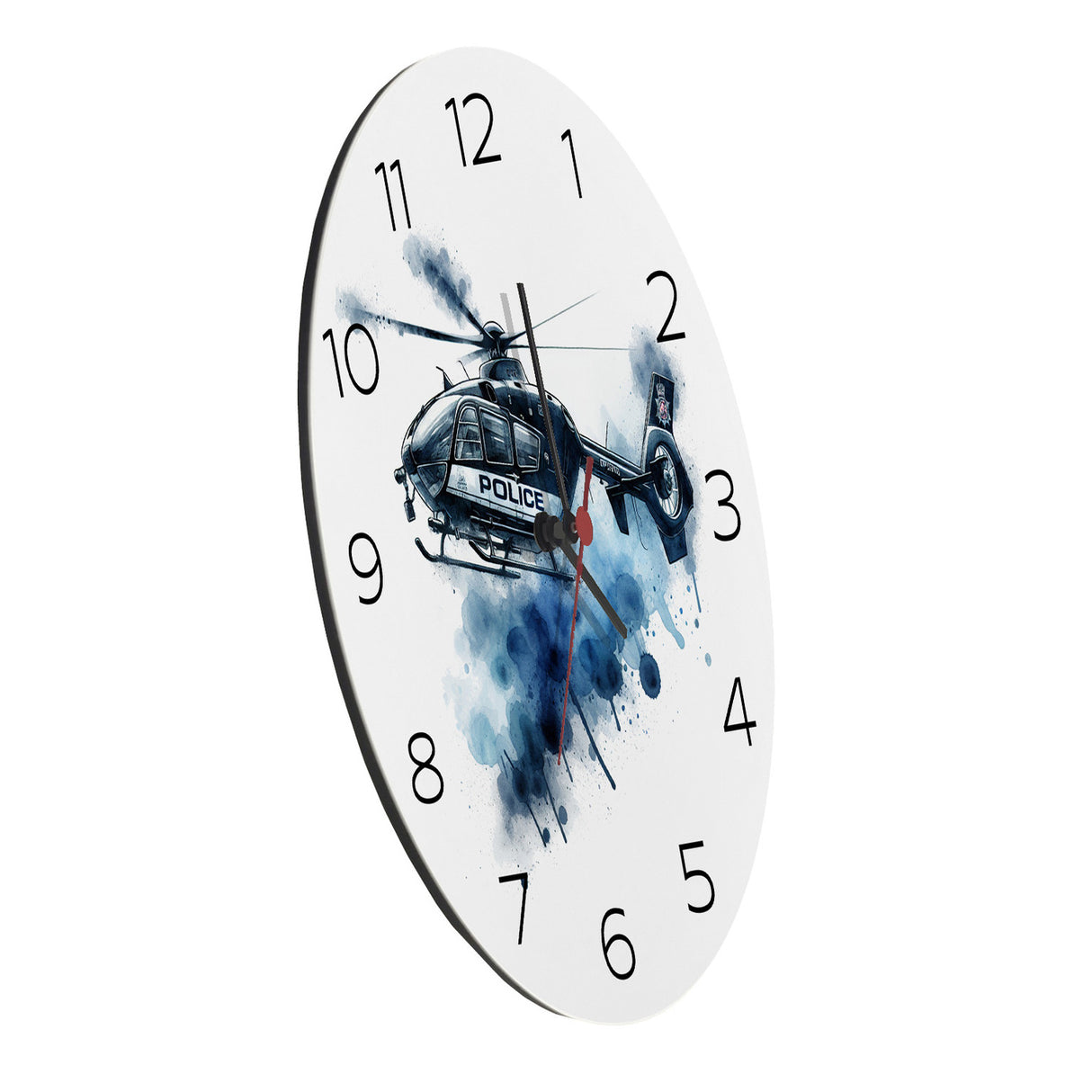 Police Hubschrauber Wanduhr