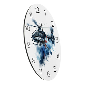 Police Hubschrauber Wanduhr