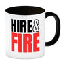 Chef und Boss Kaffeebecher mit Spruch Hire & fire