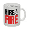 Chef und Boss Kaffeebecher mit Spruch Hire & fire