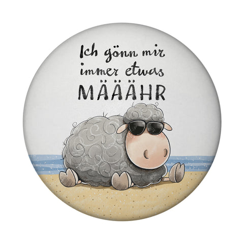 Schaf Magnet rund mit Spruch Ich gönn mir immer etwas MÄÄÄHR