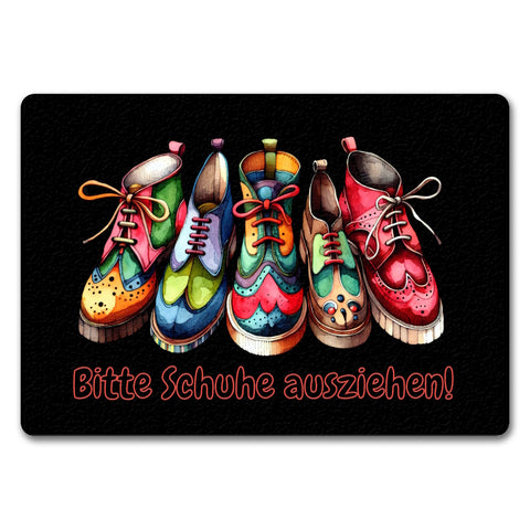 Schuhe ausziehen Fußmatte in 35x50 cm ohne Rand mit Spruch Bitte Schuhe ausziehen
