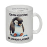 Flauschiger Pinguin Kaffeebecher mit Spruch Nicht dick nur flauschig