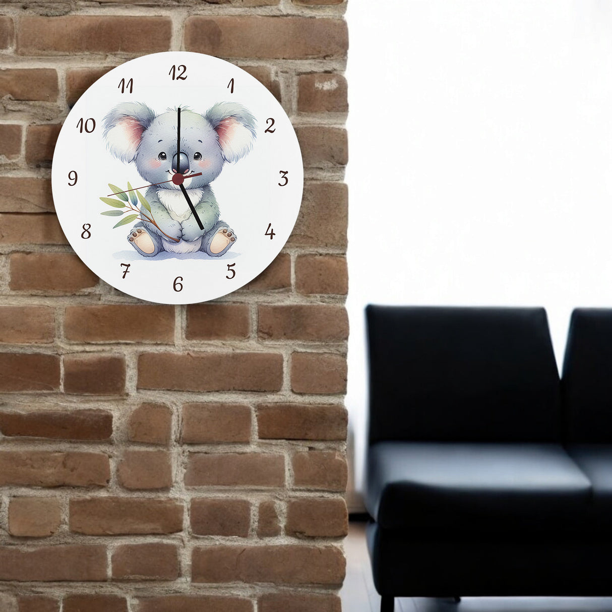 sitzender Koala Wanduhr