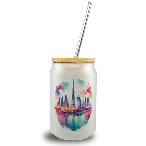 Dubai Trinkglas mit Bambusdeckel