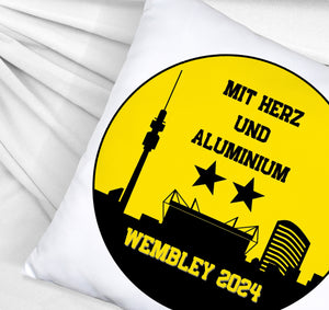 Dortmund Finale Wembley 2024 Kissen mit Spruch Mit Herz und Aluminium