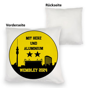 Dortmund Finale Wembley 2024 Kissen mit Spruch Mit Herz und Aluminium