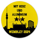 Dortmund Finale Wembley 2024 Wanduhr mit Spruch Mit Herz und Aluminium